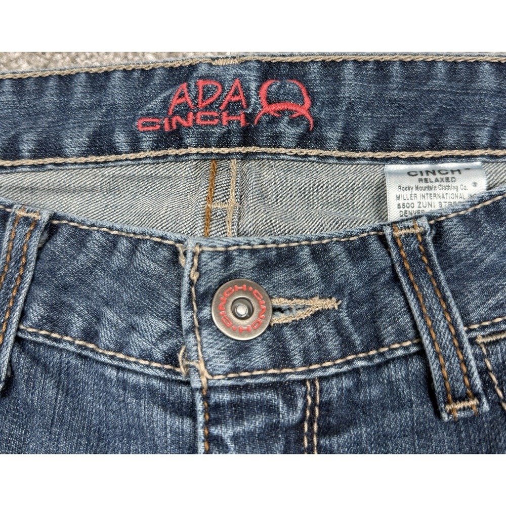 Cinch ADA Jeans Women 34 Blue Relaxed Fit Western Stretch Denim - Picture 9 of 14